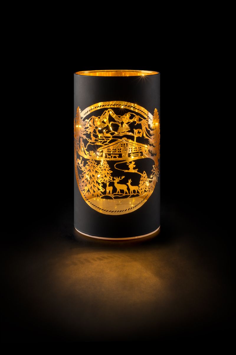 Glass Swiss Alps black M