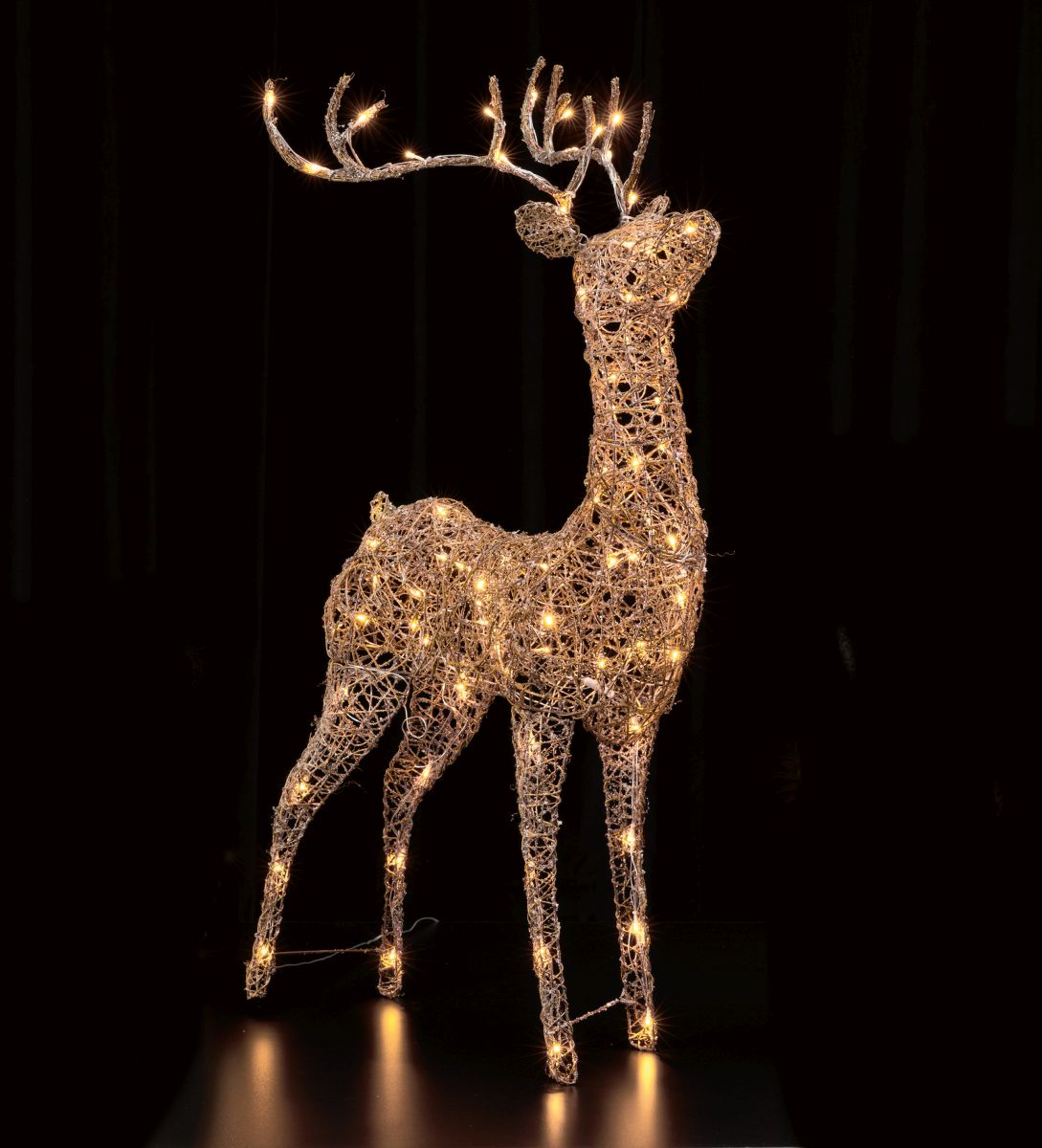 LED Brown Rattan Deer