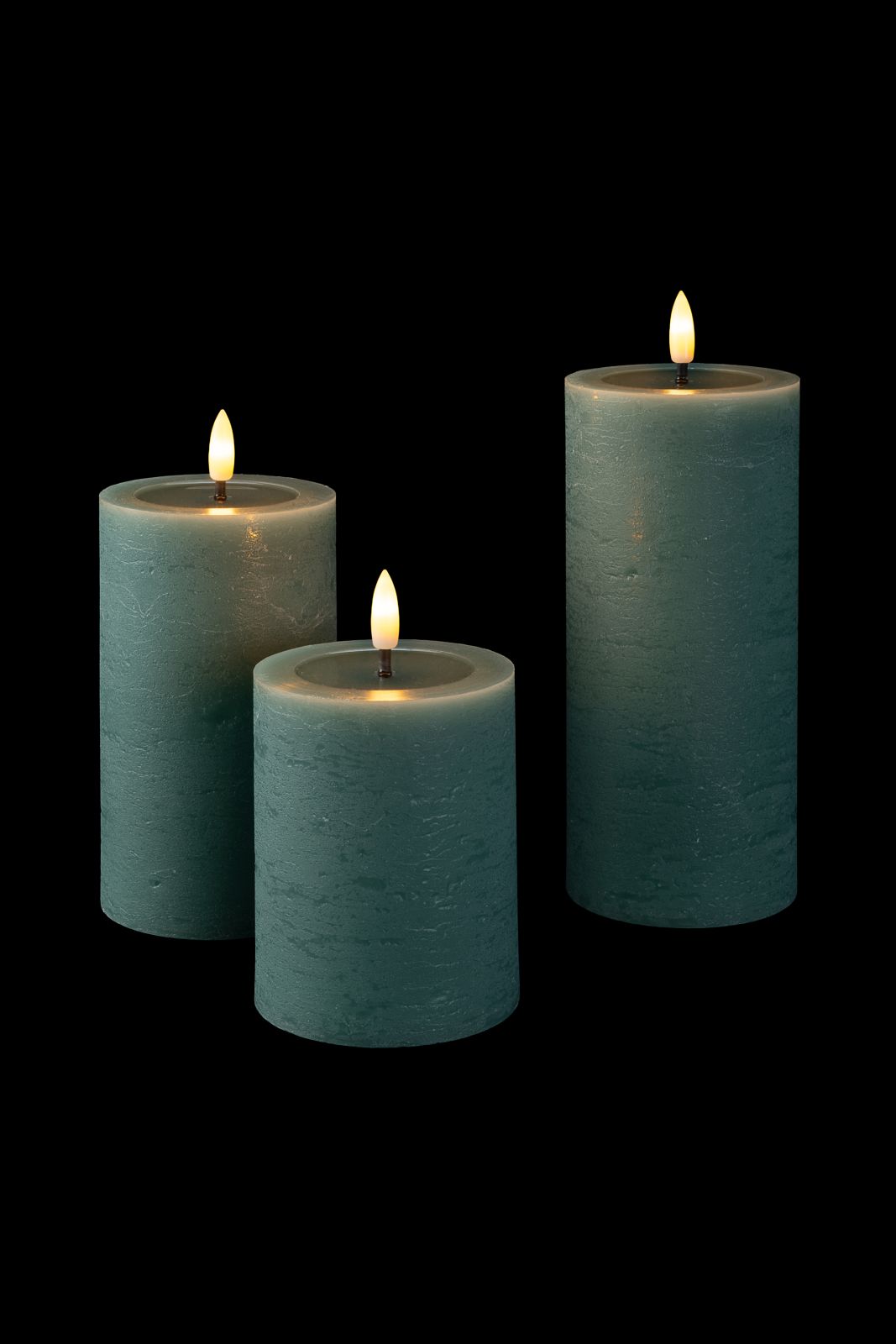 Flat Candle Set green