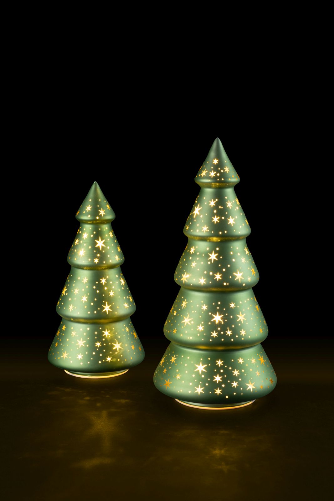 Glass Tree Set green 2pcs.