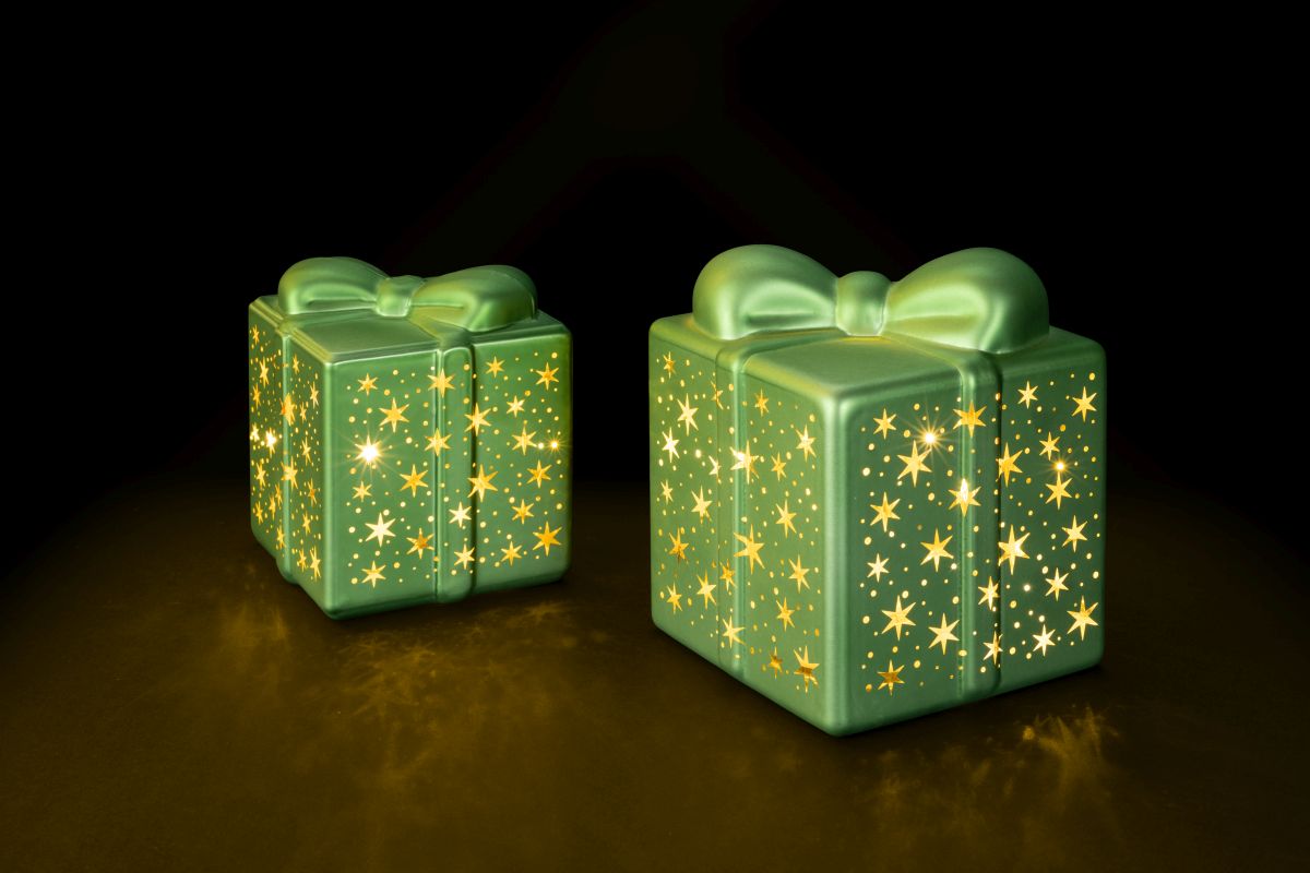 Glass Giftbox Set green 2pcs