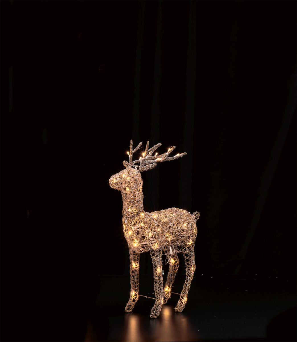 LED Brown Rattan Deer