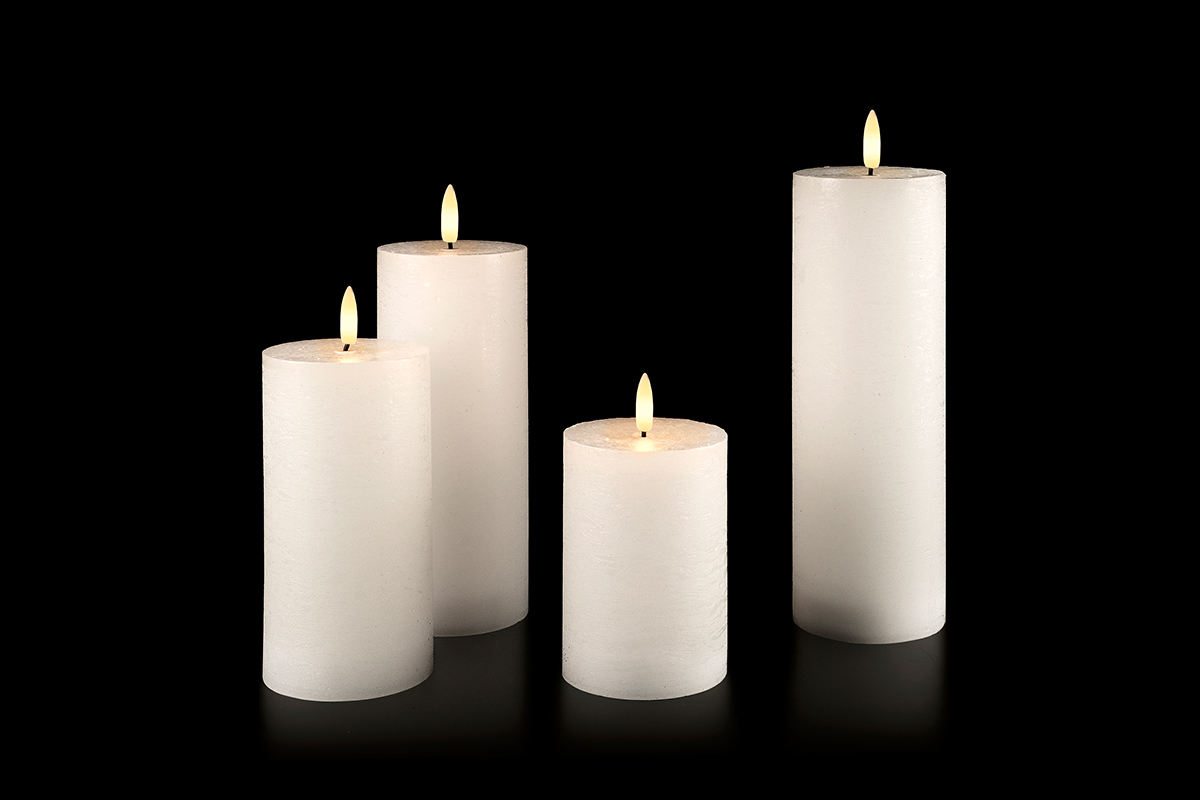 Flat Candle Set large white
