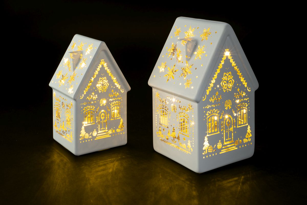 Glass House Set white 2pcs.