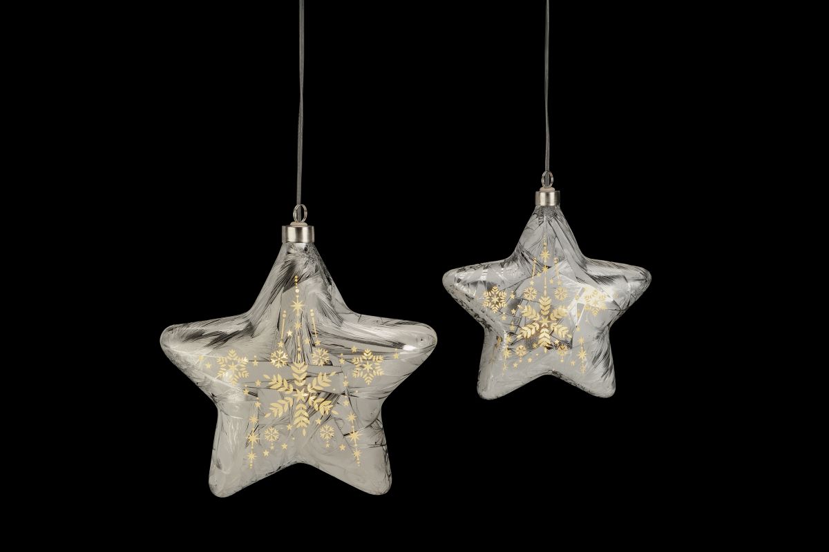 Glass Star Set silver 2pcs.