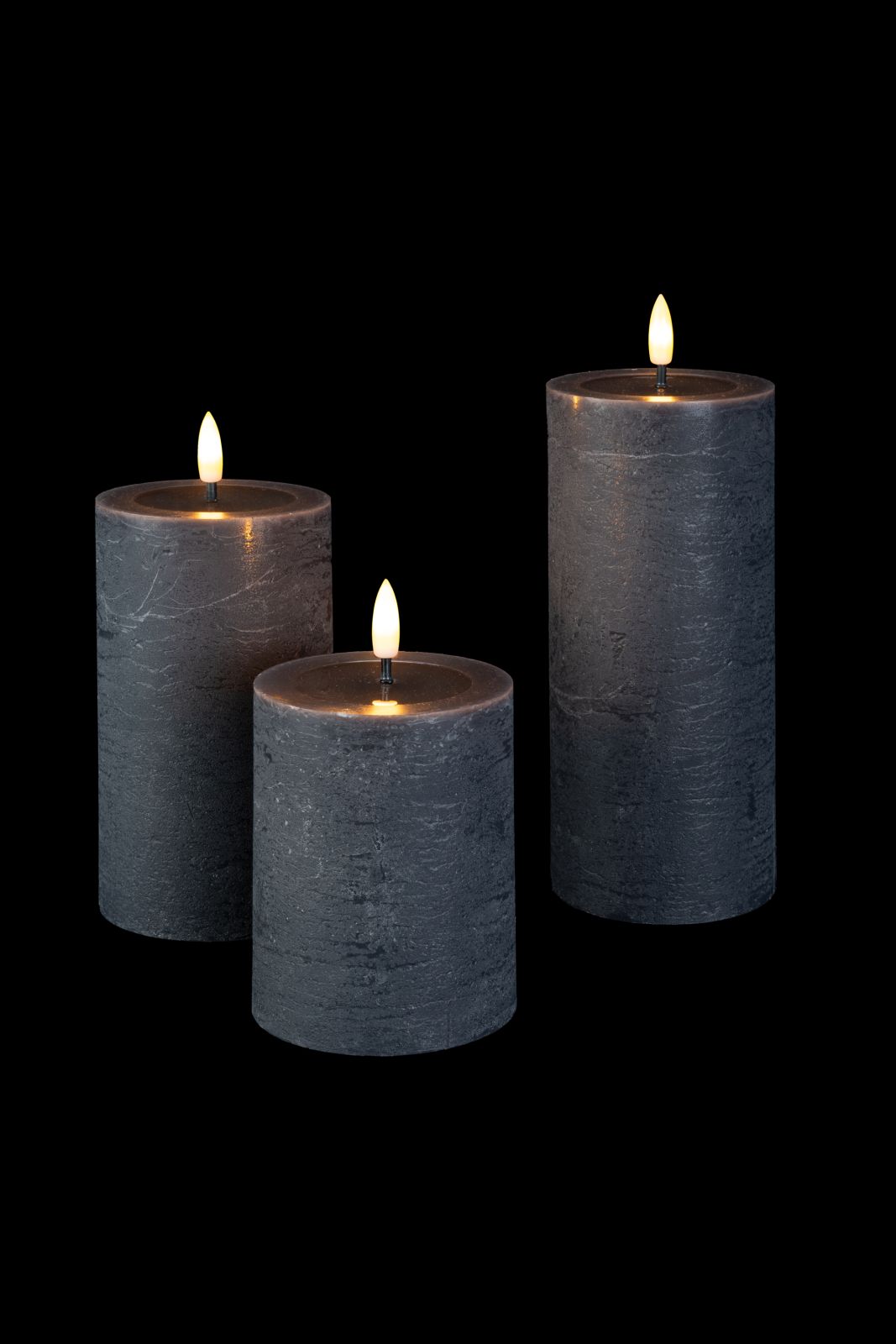 Flat Candle Set anthracite